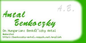 antal benkoczky business card